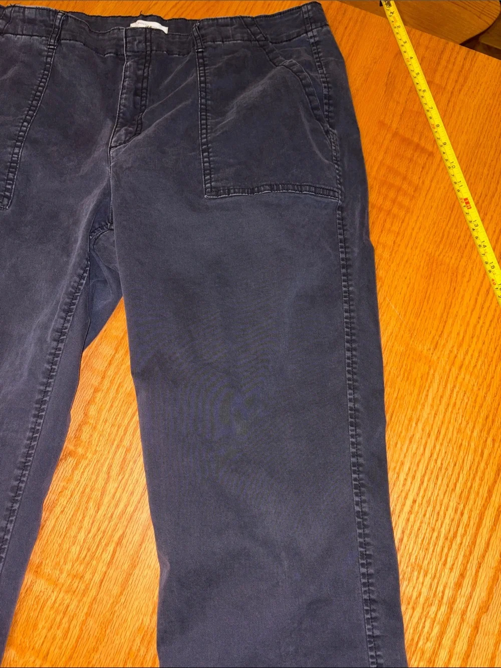 Daily Ritual Women's Cropped Straight Ankle Pants in Navy Blue